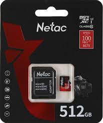 NT02P500PRO-512G-R,Netac P500 Extreme Pro MicroSDXC 512GB V30/A1/C10 up to 100MB/s, retail pack with SD Adapter