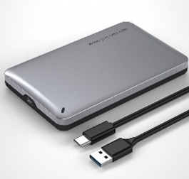 NT07WH12-30AC,Netac WH12 2.5 SATA to USB3.0 External HDD/SSD Case, Slide Aluminum Cover, with USB3.0 A to C cable